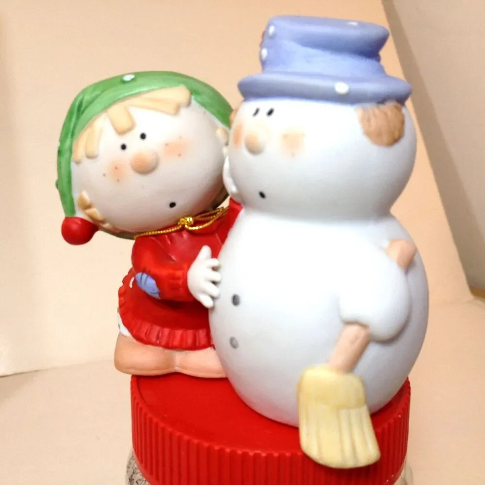 Vintage Bumpkins Snowman & Child by Fabrizio Winter Decoration 3 3/4